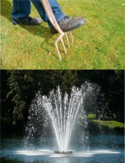 Aeration with a fork or a fountain
